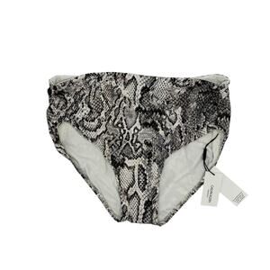 CALVIN KLEIN *NEW* Snake Print Convertible Swim Bottom Size XL Tan Black White